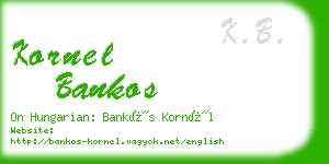 kornel bankos business card